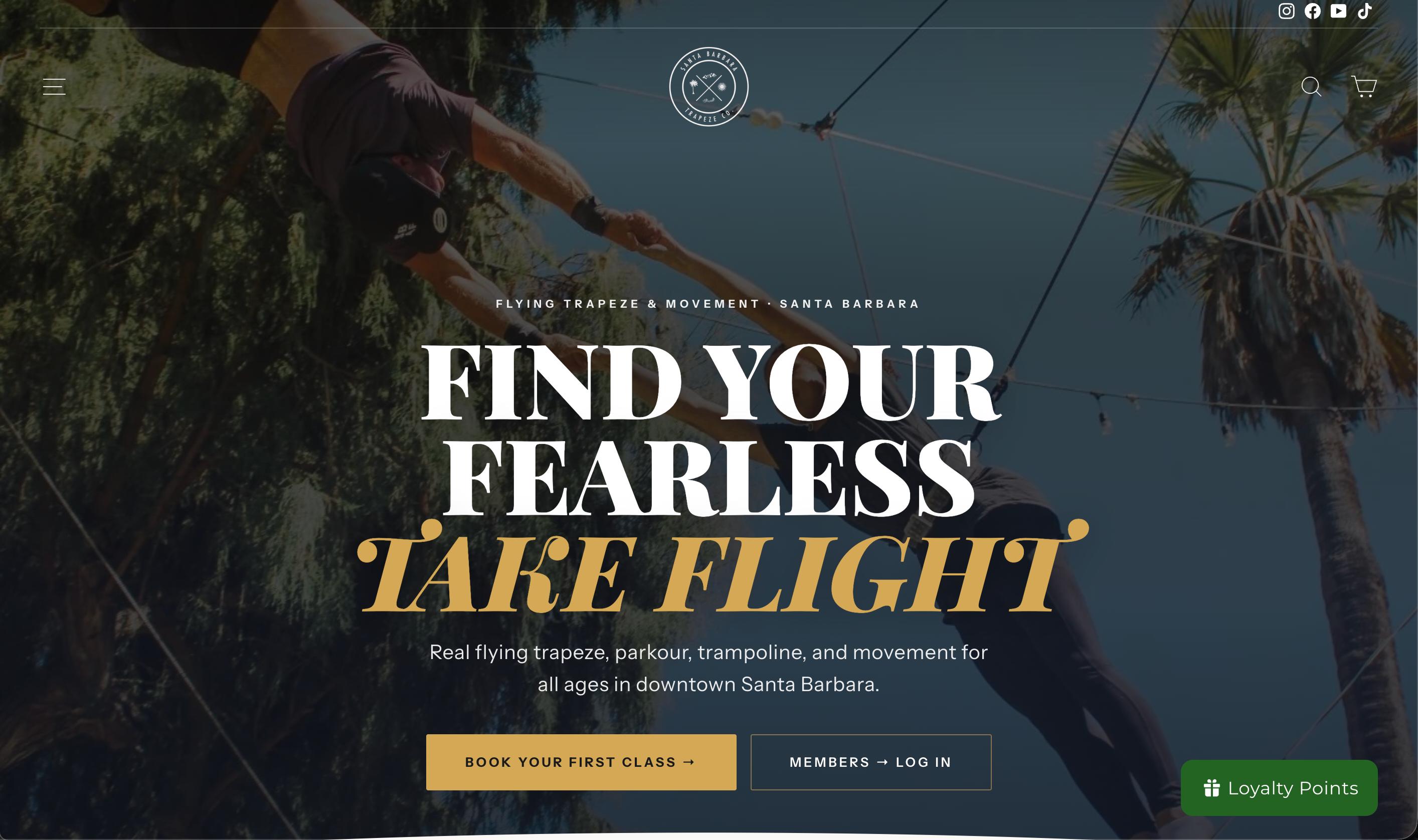 Santa Barbara Trapeze Shopify Storefront